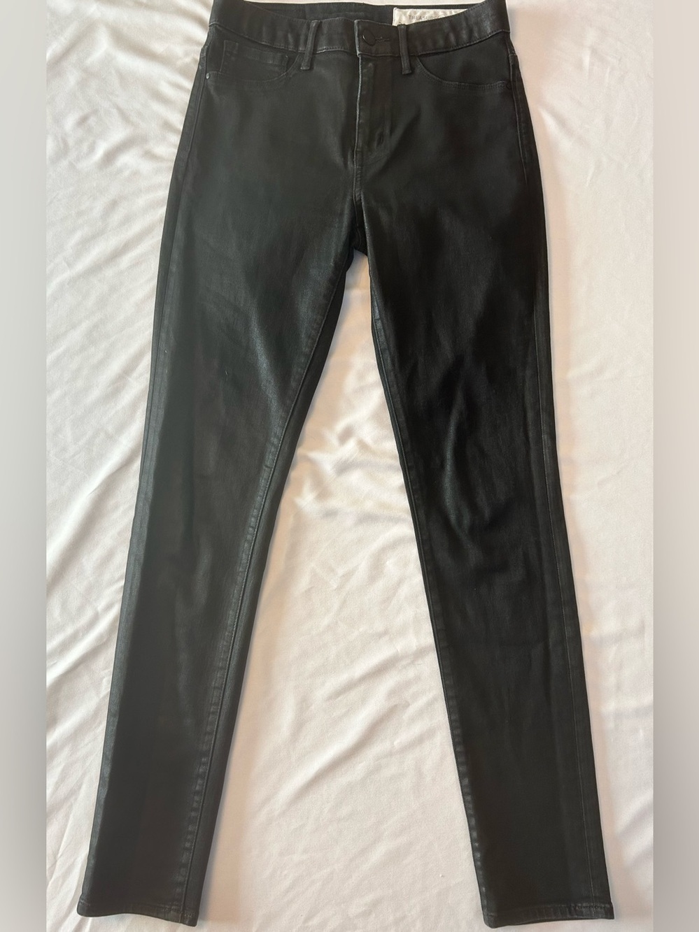 Treasure & Bond Black Coated Waxed Skinny Jeans Size 27 Leather Look